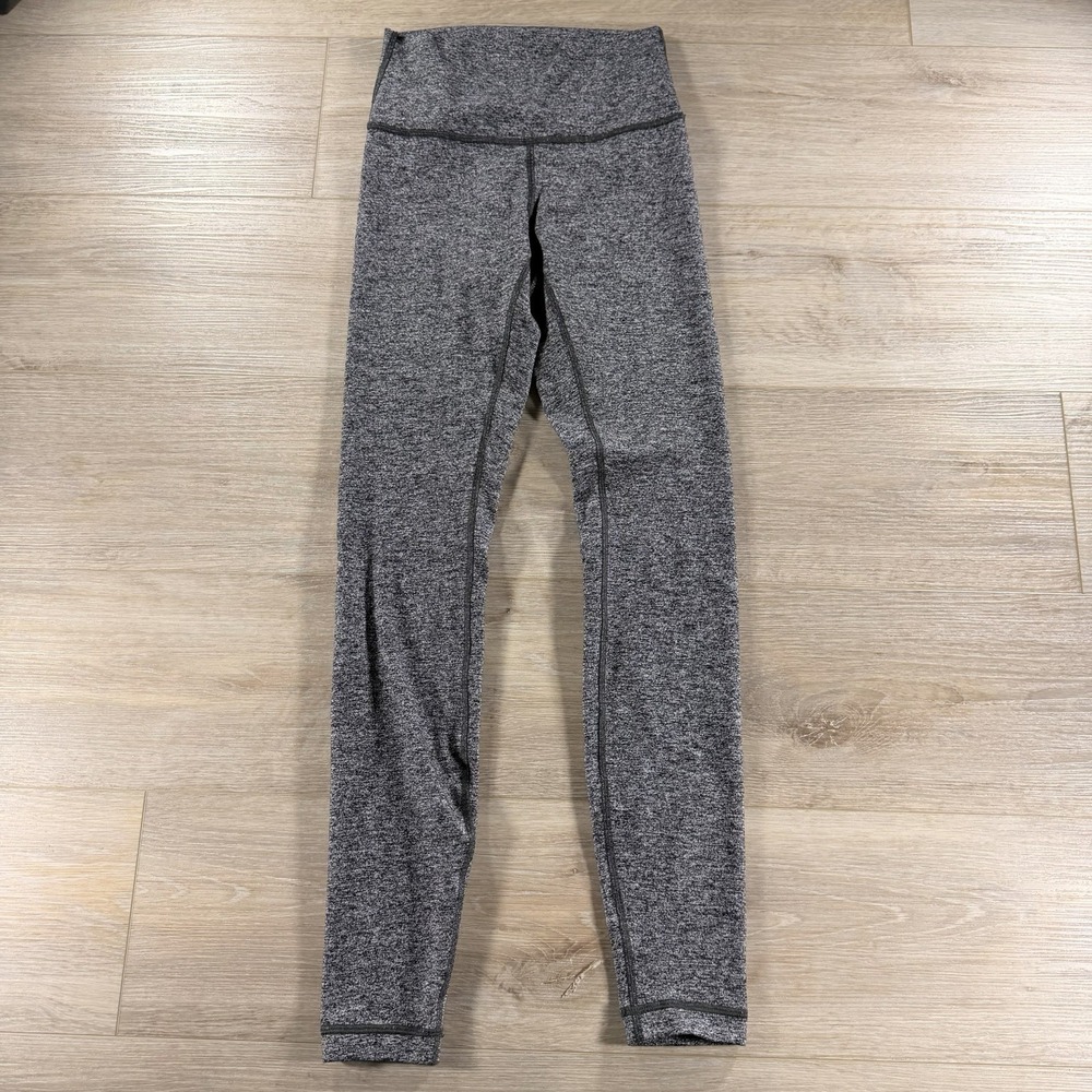 Lululemon Wunder Under Hi-Rise Leggings Heathered Grey Luon Size 4 28" Yoga